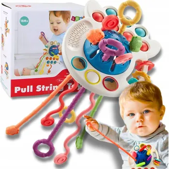 SENZORICKÁ HRAČKA PRO MIMINKA KOUSÁTKO CHRASTÍTKO CHOBOTNICE MONTESSORI