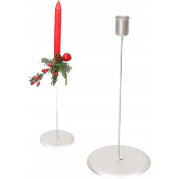 Svícen Svícen stříbrný matný, Ø2,1 cm + V23 cm