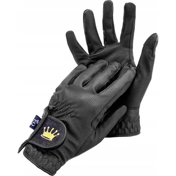 Rukavice Jezdecké rukavice Equestrian queen černé vel. M