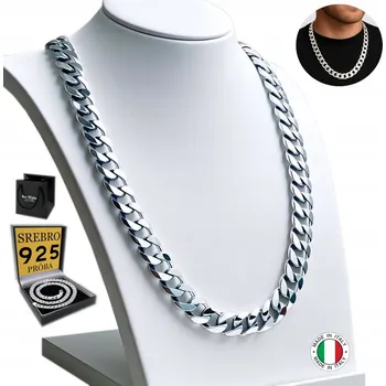 Řetízek SREBRNY ŘETÍZEK Męski Pancr 7mm Łańcuch Diamantový Plný + DÁREK