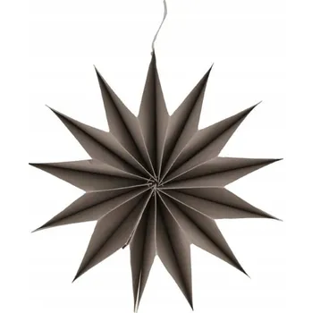Vánoční ozdoba Šedá papírová závěsná ozdoba na stromeček hvězda eco