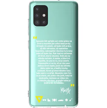 Pouzdro na mobilní telefon Picasee silikonový průhledný obal pro Samsung Galaxy A51 A515F - Kazma - BUĎTE TROCHU YESMANI