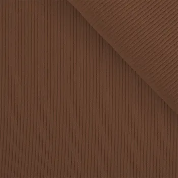 Zbytek - Konfekční žebrovaný úplet nový OSKAR mocha mousse № 92