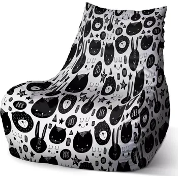 Sedací pytel Sablio Sedací vak Bean Kočička a medvěd - 100 x 90 x 45 cm