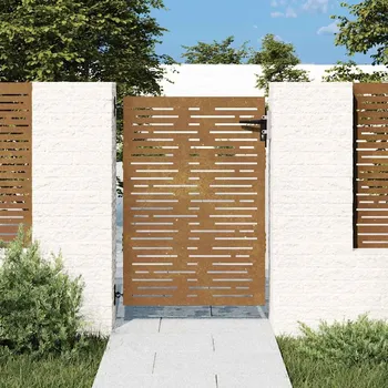 brána vidaXL Zahradní branka 85 x 150 cm z corten oceli čtvercový design [153247]