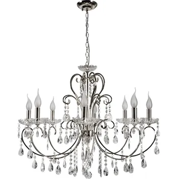 Závěsný lustr na řetězu v anglickém stylu AURORA - 8xE14, 40W, chromovaný