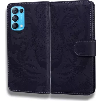 Pouzdro na mobilní telefon S-T-A-R Kožené pouzdro Oppo Reno5 5G černé, black, model knížka, řada TIGER