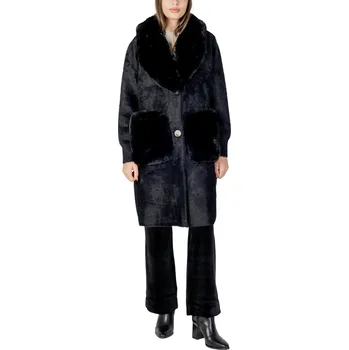 Dámský kabát Dámský zimní kabát s kožešinou Ayfee černá 3488713