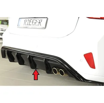 Nárazník Rieger vložka zadního nárazníku pro Ford Focus 4 DEH 5-dvéř. (hatchback), plast ABS lakovaný do černé lesklé barvy