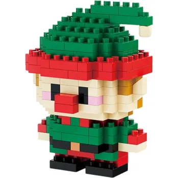 ostatní stavebnice Kreativní vánoční mikro stavebnice Elf 50 x 36 x 66 mm DIY sestavovací bloky 181 ks Sváteční stolní dekorace pro zimní atmosféru a radostné tvoření
