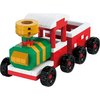 ostatní stavebnice Kouzelná vánoční mikro stavebnice Vánoční vláček 40 x 92 x 44 mm DIY sestavovací bloky 196 ks Stolní dekorace pro zimní atmosféru a radostné tvoření