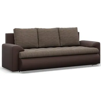 Sedací souprava Třímístná rozkládací sedačka FORESTA hnědá / cappuccino