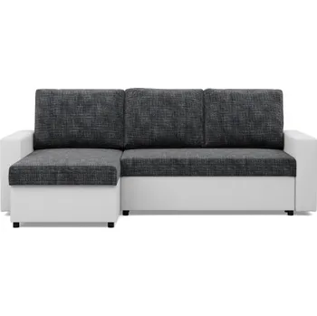 Sedací souprava Rohová rozkládací sedačka LUNA tmavě šedá / bílá