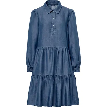 Dámské šaty 649415 - Tchibo - Džínové šaty s nabíranými rukávy - pro ženy - vel. L 44/46 - barva: modrá