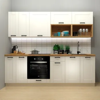 Kuchyňská linka Kuchyň EDAN 240 cm, bez pracovní desky, bílá alpská /dub canadia