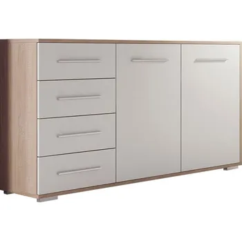 Komoda FRANCESKO 2D4S komoda, dub sonoma/bílá 135x95x45 (SxVxH)