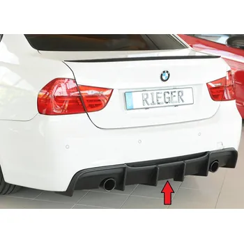 Nárazník Rieger vložka zadního nárazníku pro BMW řada 3 E90, E91 sedan, touring, plast ABS bez povrchové úpravy, pro originální koncovku na obou stranách