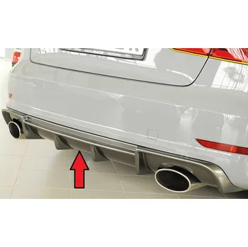 Nárazník Rieger vložka zadního nárazníku pro Audi A3 S3 8V 3-dvéř. (convertible 8V7), 5-dvéř. (sedan 8VS) před faceliftem, plast ABS s povrchovou úpravou Carbon-Look