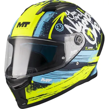 Helma na motorku MT Helmets Integrální helma na motorku MT Stinger 2 Rocket C3 modro-fluo žlutá