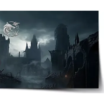 Plakát Sablio Plakát Zaklínač Hrad - 90x60 cm