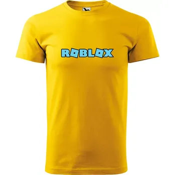 Pánské tričko Sablio Tričko s potiskem ROBLOX modrý text - žluté XL