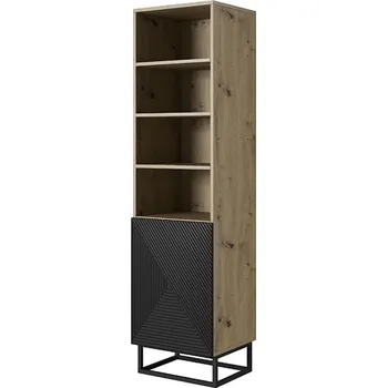 Knihovna BOGART. Regál Asha, dub artisan / černý mat