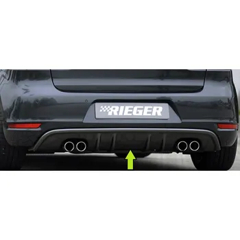 Nárazník Rieger vložka zadního nárazníku s dvojitými žebry pro Volkswagen Golf 6 kabriolet, plast ABS lakovaný do černé lesklé barvy