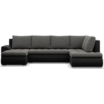 Sedací souprava Sedací souprava FORESTA ve tvaru U, pravá tmavě šedá / černá