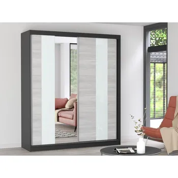 Šatní skříň MURPHY 32 šatní skříň 180, černá/bříza