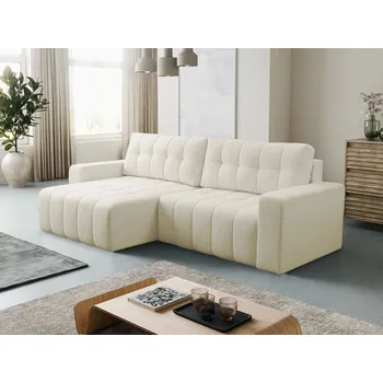 Sedací souprava Rohová rozkládací sedací souprava WAPATO - krémová