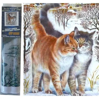 Diamantové malování Diamantové malování 30x40cm - Dvě kočky v zimě