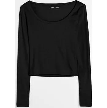 Dámská halenka Sinsay - Bavlněná halenka s dlouhým rukávem - černá - 488EU-99X - 488EU-99X-XL