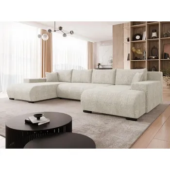 Sedací souprava Moderní rozkládací sedačka do tvaru U SELAH - tmavá ecru