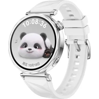 Silikonový řemínek pro Huawei Watch GT 5 Pro 42 mm Bezpečná kovová spona Prodyšný měkký odolný náhradní pásek pro pohodlné každodenní i sportovní nošení bílá