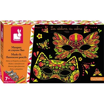 kreativní sada Janod Atelier Vybarvovací Zvířecí Masky fosforeskující (Vybarvovací Zvířecí Masky )