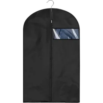 Povlečení Voděodolný obal na oblečení 120×60 cm Ochrana pro dlouhé kabáty a šaty s průhledným okénkem a zipem Proti prachu vlhkosti a znečištění černá