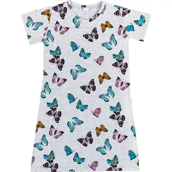 Noční košile krátký rukáv Růžová,Modrá,Šedá - 100 BX1001414