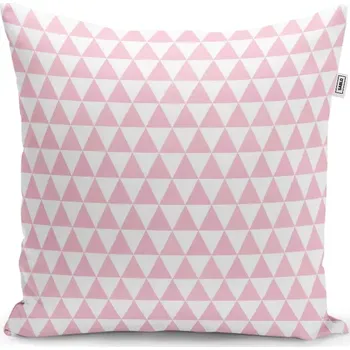 Polštář Sablio Polštář Růžové a bílé trojúhelníky - 40x40 cm