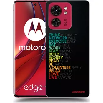 Pouzdro na mobilní telefon Picasee silikonový černý obal pro Motorola Edge 40 - Motto života