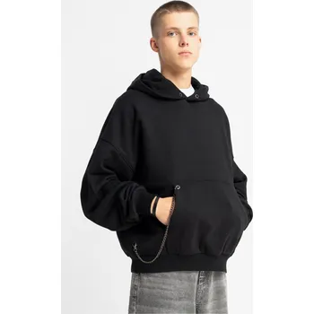 Chlapecká mikina Reporter Young | Chlapecká černá zateplená mikina s kapucí a odepínacím řetízkem - Barva ČERNÁ, Velikost 176 253-0551B-39-100-1