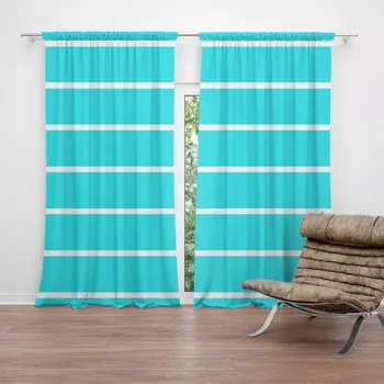 Závěs Sablio Závěs Bílé pruhy na modré: 2ks 140x250cm