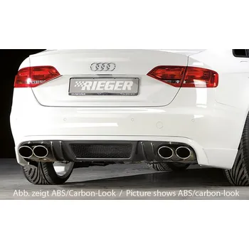 Nárazník Rieger spoiler pod zadní nárazník pro Audi A4 B8, B81 avant, sedan před faceliftem r.v. 11/07-12/11, plast ABS bez povrchové úpravy, mimo S-Line, pro dvojité koncovky na obou stranách 4x115x85 mm