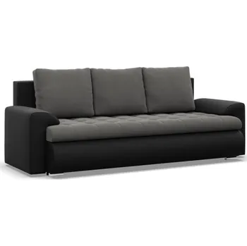 Sedací souprava Třímístná rozkládací sedačka FORESTA tmavě šedá / černá