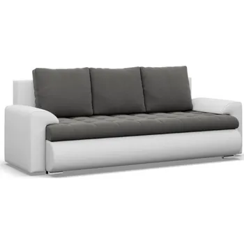 Sedací souprava Třímístná rozkládací sedačka FORESTA tmavě šedá / bílá