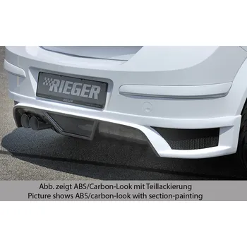 Nárazník Rieger spoiler pod zadní nárazník pro Opel Astra H 5-dvéř., hatchback, notchback r.v. 03/04-, plast ABS bez povrchové úpravy, pro dvojitou koncovku vlevo