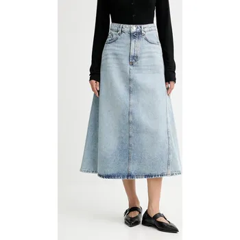 Dámská sukně Džínová sukně Marc O'Polo modrá barva, midi, áčková, 5000007233 50X, vel. M