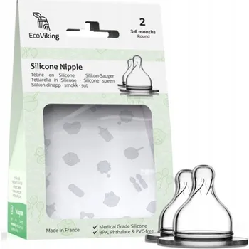 dudlíky Eco Viking protikoliková silikonová dudlík Stage 2 Wide pro miminka 2 ks