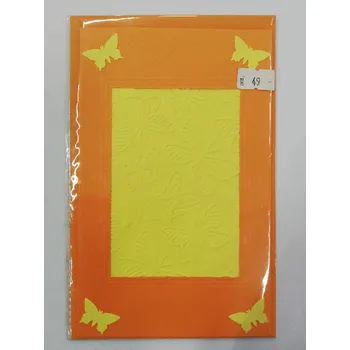 Trojlisté přání - 19 x 12 cm - výsek obdélník - oranžová/ žlutá