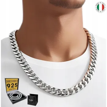 Řetízek SREBRNY Łańcuszek Męski SREBRO próba 925 Řetěz DIAMANTOVÝ brus 6mm ITALSKÝ