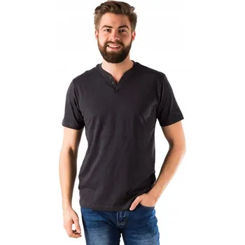 Pánské tričko Pánské grafitové tričko tričko výstřihem do V, základní bavlna, velikost XL Pako Jeans
